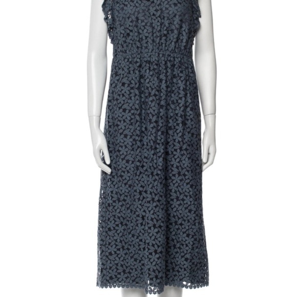 Kate Spade Blue Halter Flutter Sleeve Midi Dress - Picture 1 of 5